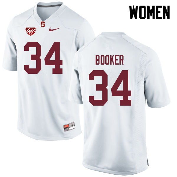 Women #34 Thomas Booker Stanford Cardinal College Football Jerseys Sale-White - Click Image to Close